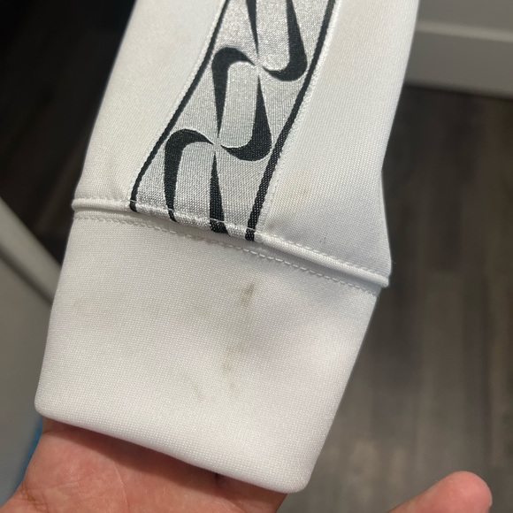 Nike Swoosh NSW Pullover Sweatshirt Crew Silver Logo Tape Silver L Rare - Picture 2 of 6